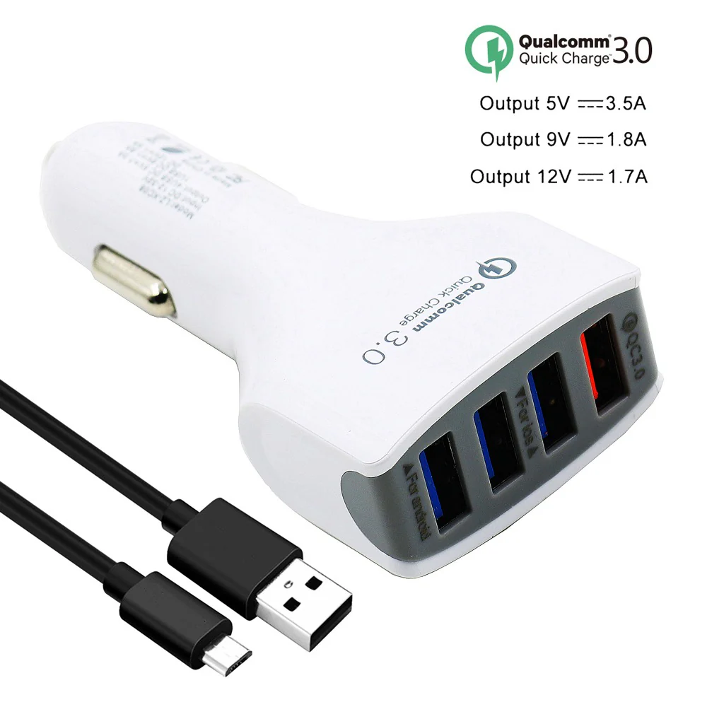 MP69042 Rapid USB Car Charge 4 Ports-WHITE - Image 3