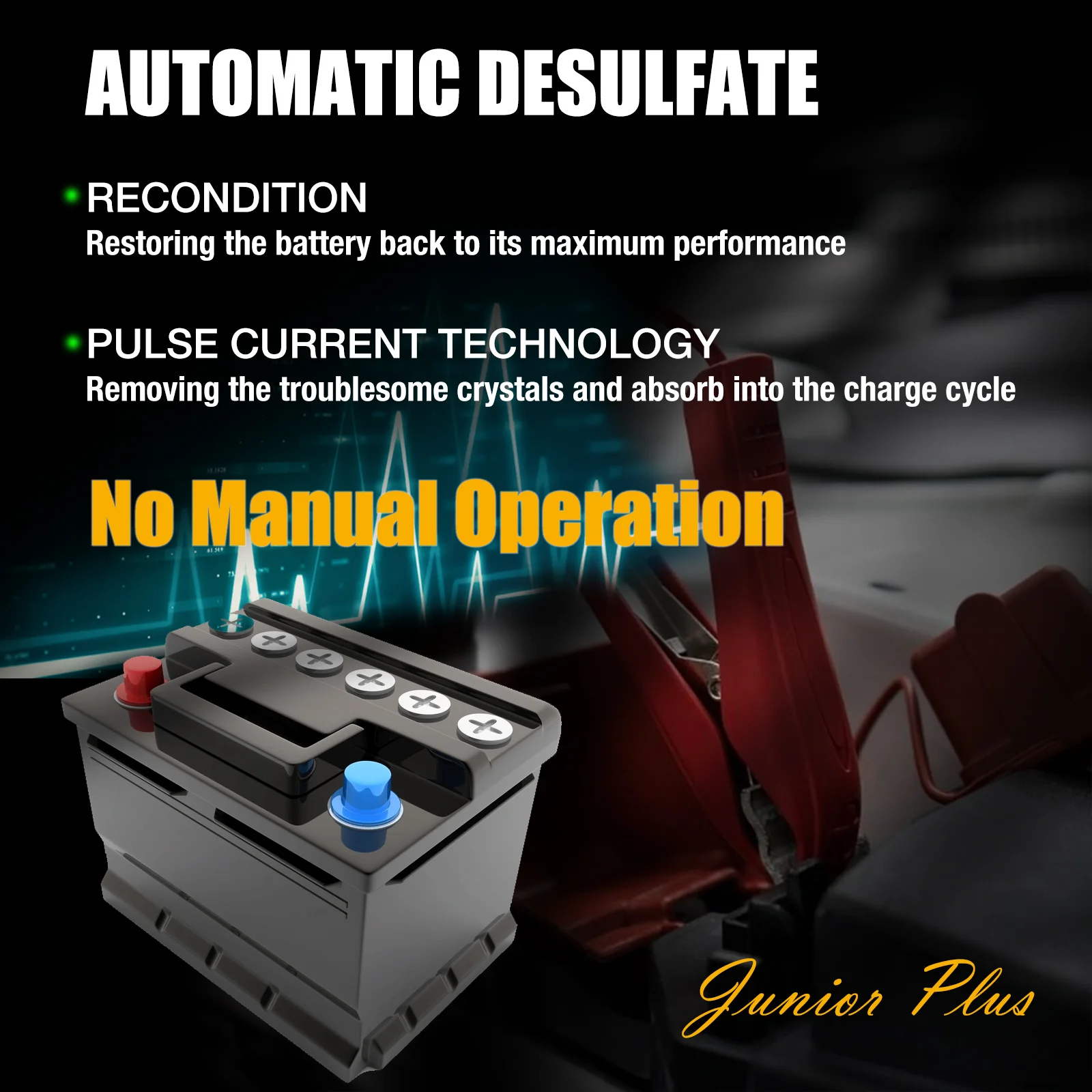 MOTOPOWER MP00205C 12V 800mA Automatic Battery Charger, Battery Maintainer, Trickle Charger, and Battery Desulfator - Image 5