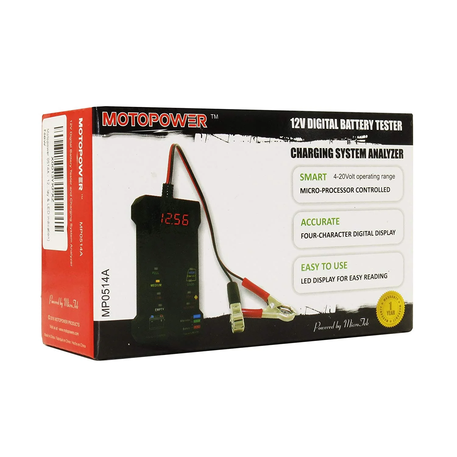 MP0514C 12V Digital Battery Tester-Red - Image 7
