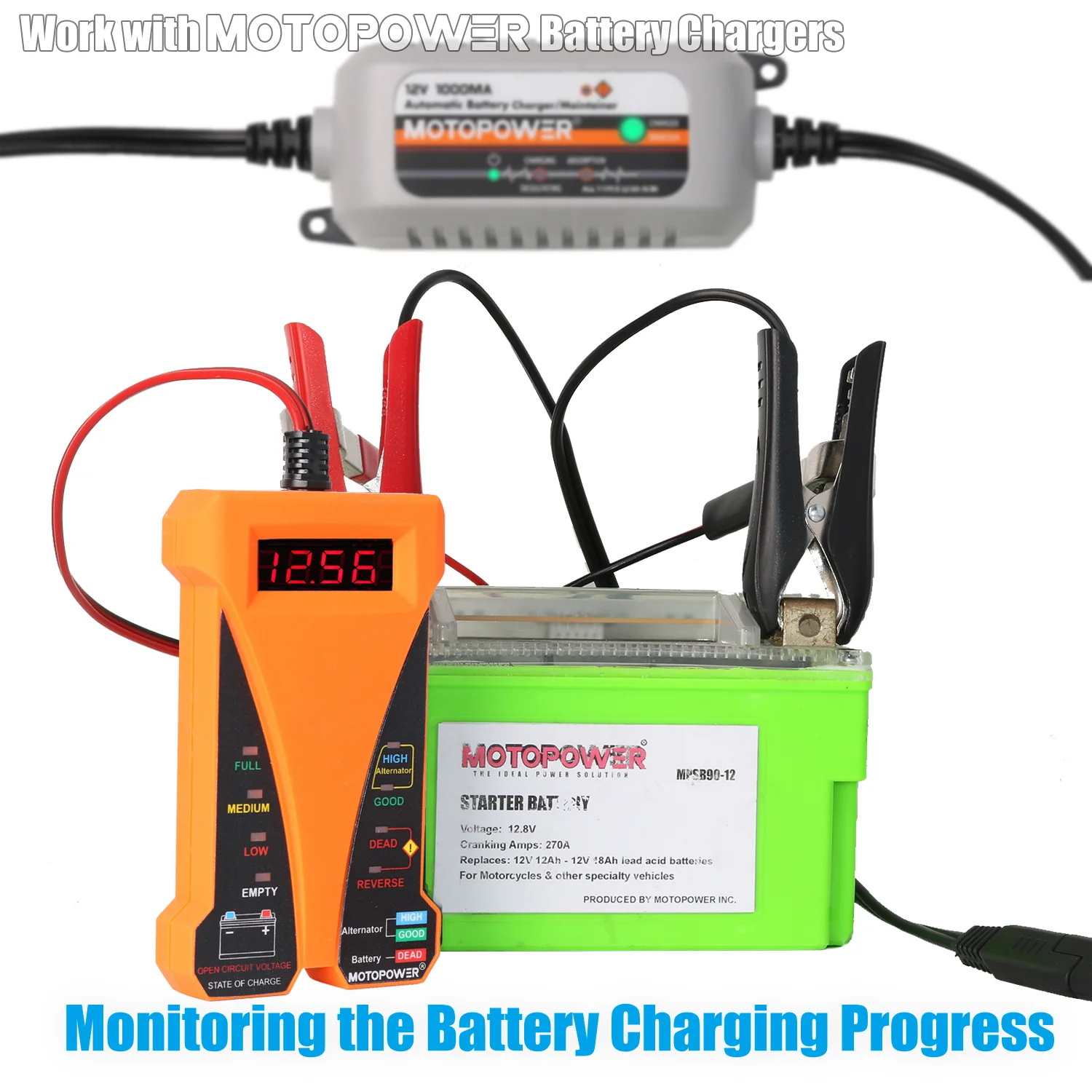 MP0514D 12V Digital Battery Tester-Orange - Image 5