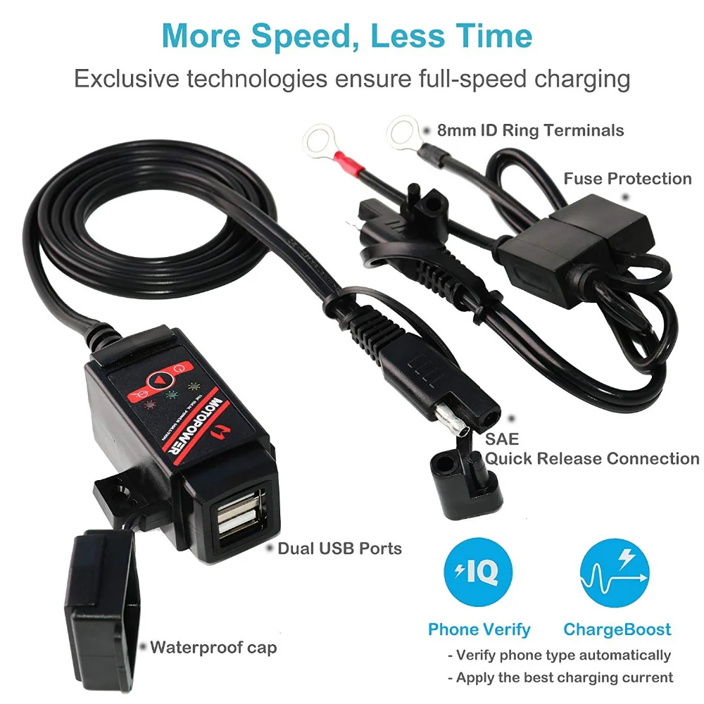 MP0608 Motorcycle Dual USB Charger Kit 3.1Amp - Image 4