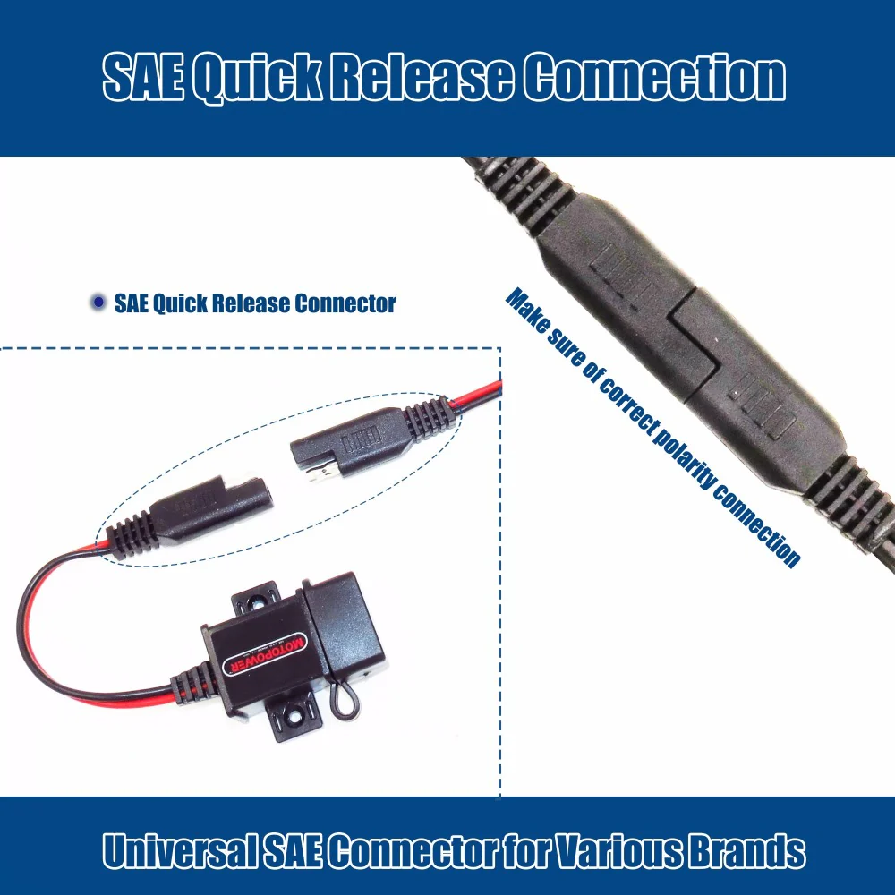 MOTOPOWER MP0609A 3.1Amp Motorcycle USB Charger Kit SAE to USB Adapter - Image 20