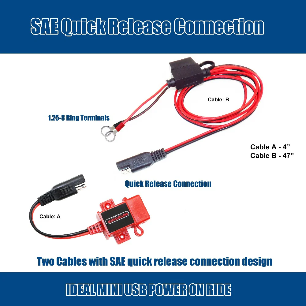 MP0609AR 3.1Amp USB Charger Kit Waterproof-Red - Image 3