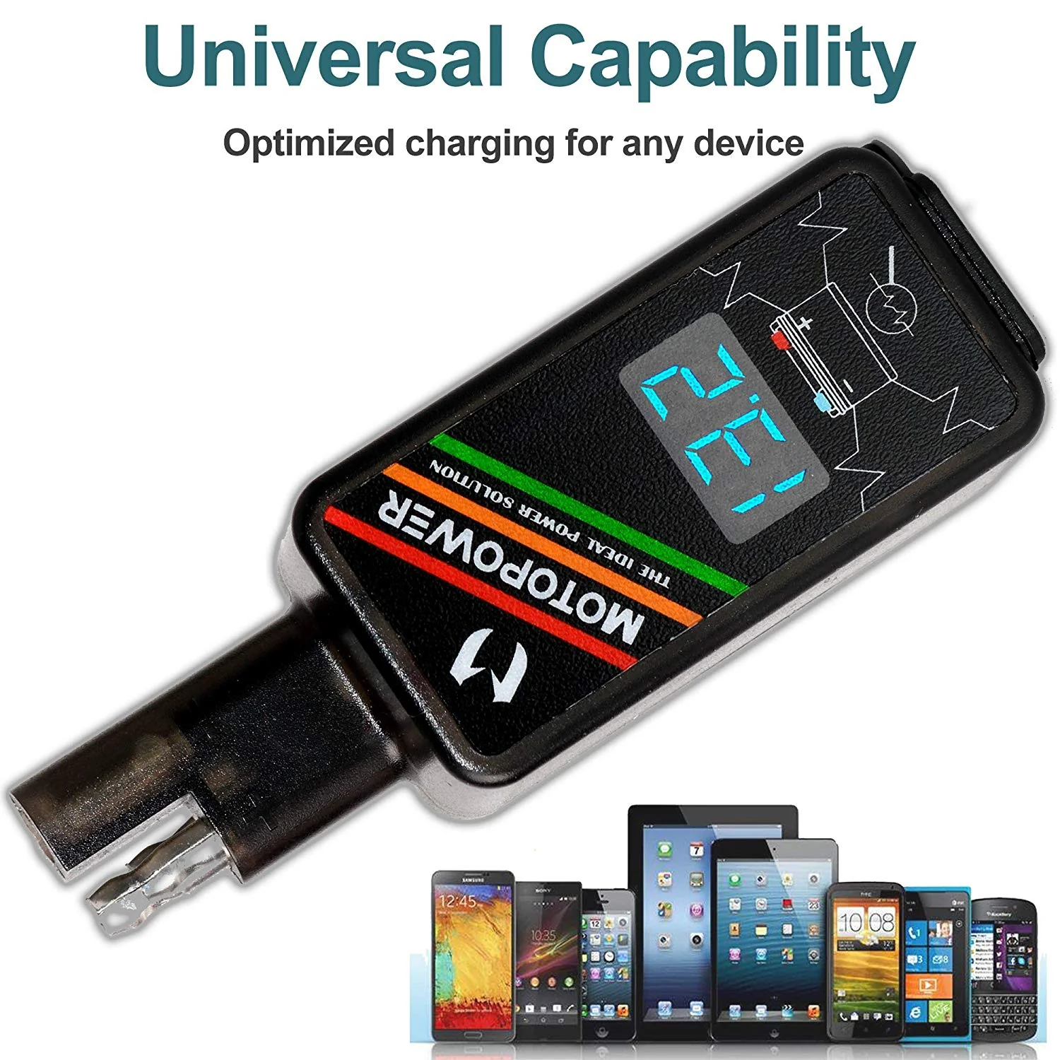 MP0620A 4.2Amp Motorcycle Dual USB Charger Kit SAE to USB Adapter with LED Voltmeter - Image 3