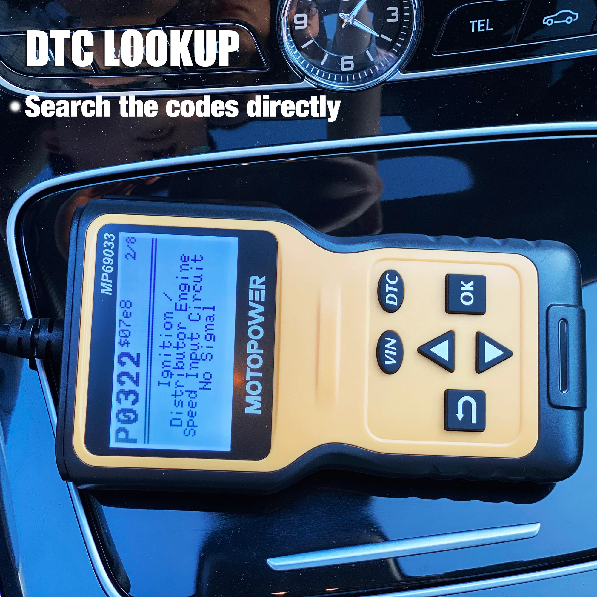 MOTOPOWER MP69033 OBD2 Scanner Universal Car Engine Fault Code Reader, CAN Diagnostic Scan Tool for All OBD II Protocol Cars - Image 11