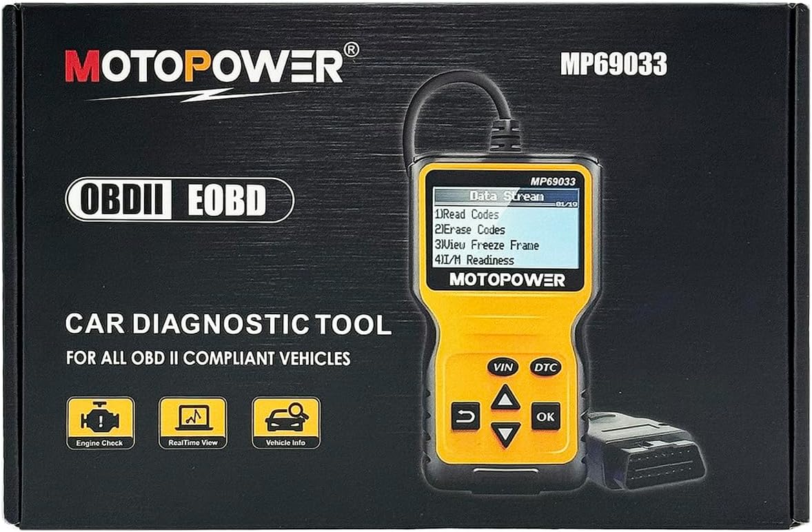 MOTOPOWER MP69033 OBD2 Scanner Universal Car Engine Fault Code Reader, CAN Diagnostic Scan Tool for All OBD II Protocol Cars - Image 12