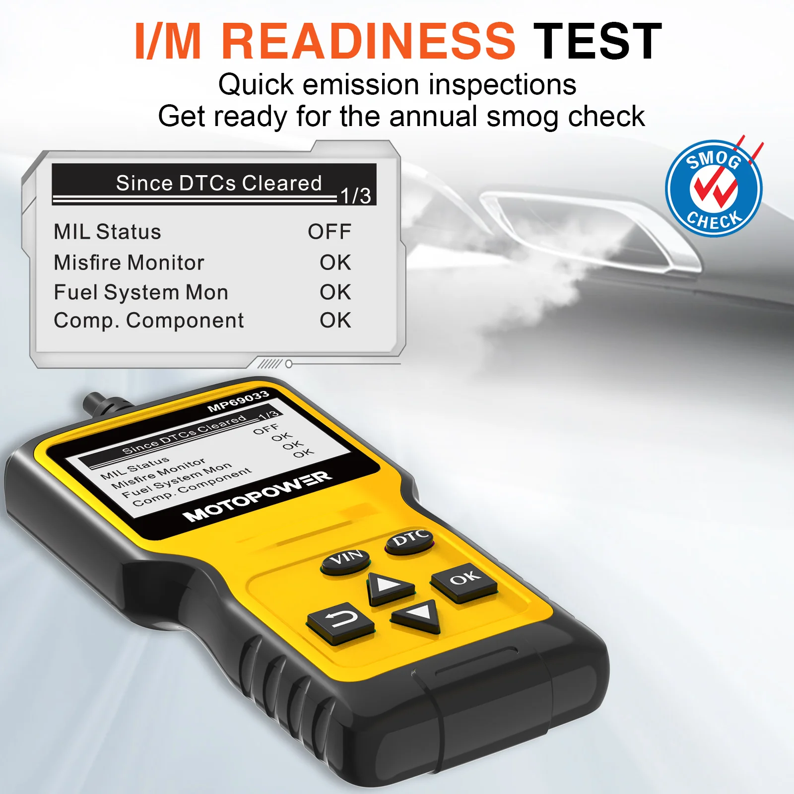 MOTOPOWER MP69033 OBD2 Scanner Universal Car Engine Fault Code Reader, CAN Diagnostic Scan Tool for All OBD II Protocol Cars - Image 3