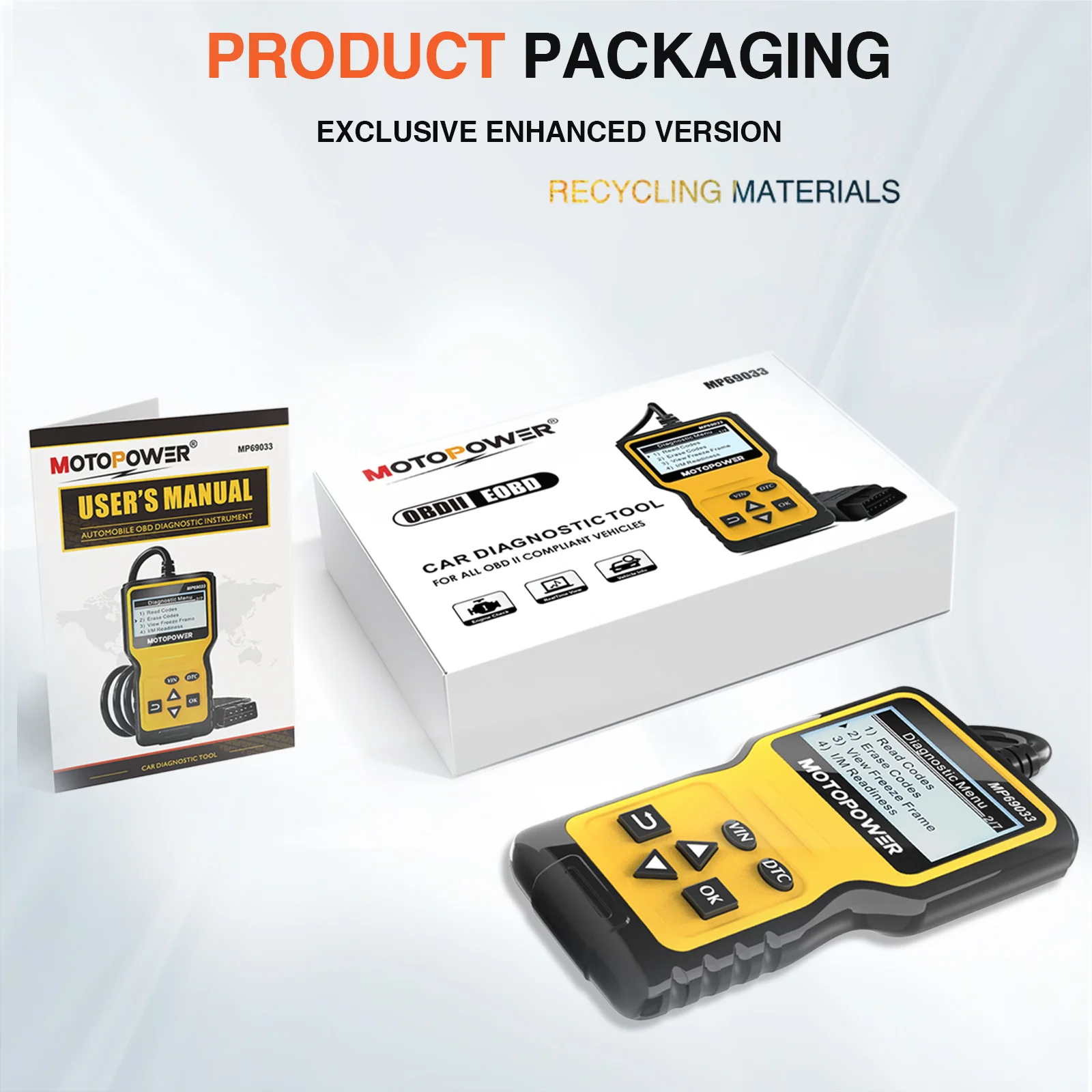 MOTOPOWER MP69033 OBD2 Scanner Universal Car Engine Fault Code Reader, CAN Diagnostic Scan Tool for All OBD II Protocol Cars - Image 8