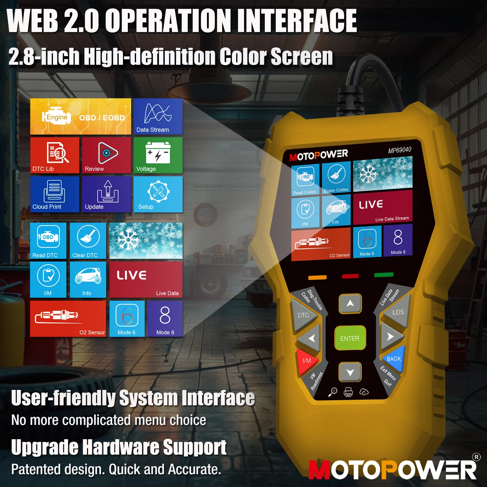 MOTOPOWER MP69040 Car OBD2 Scanner Check Engine Fault Code Reader Diagnostic Scan Tool, Yellow - Image 3