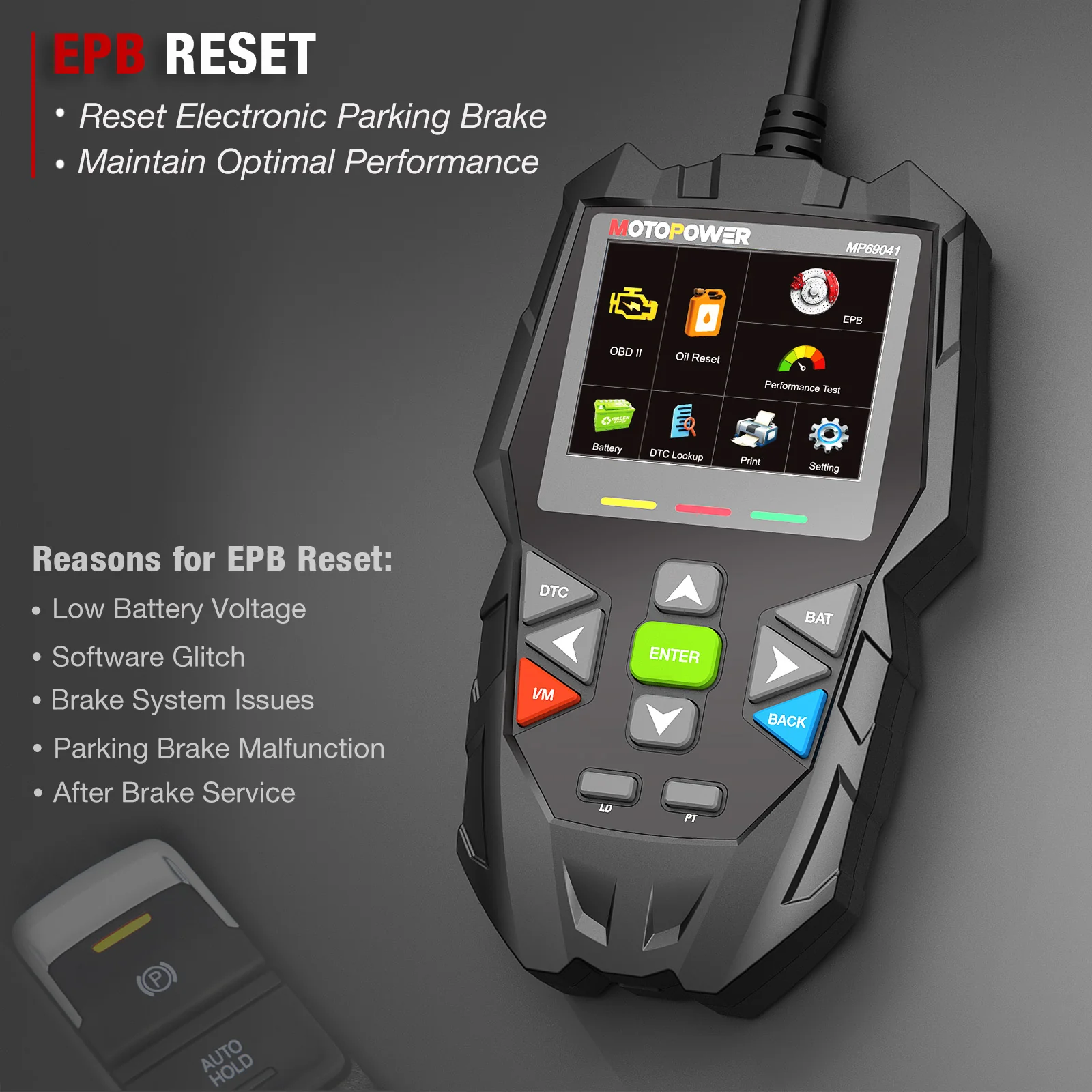 MOTOPOWER MP69041 5 in 1 Car OBD2 Scanner Check Engine Fault Code Reader Diagnostic Scan Tool, Oil Maintenance Reset, EPB Reset, Battery Test, Perform - Image 5