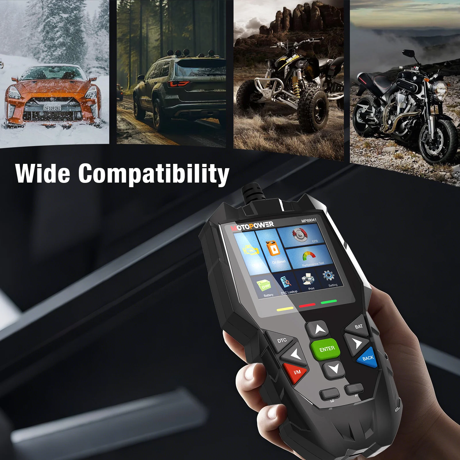 MOTOPOWER MP69041 5 in 1 Car OBD2 Scanner Check Engine Fault Code Reader Diagnostic Scan Tool, Oil Maintenance Reset, EPB Reset, Battery Test, Perform - Image 6