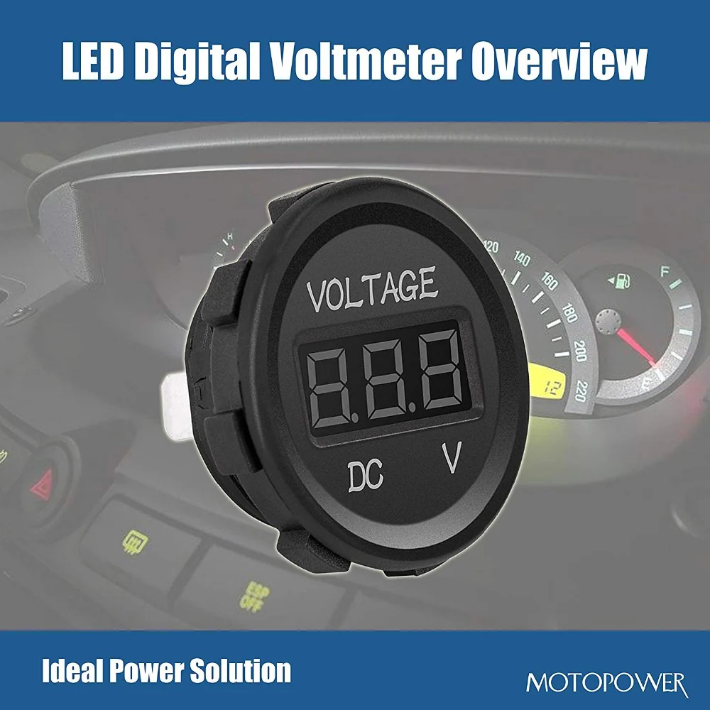 MP0610A 12V Round Panel Display Voltmeter -RED - Image 5